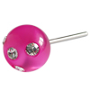 1 Paar Polaris Ohrstecker mit Strass 8mm Fuchsia glänzend / Kristall